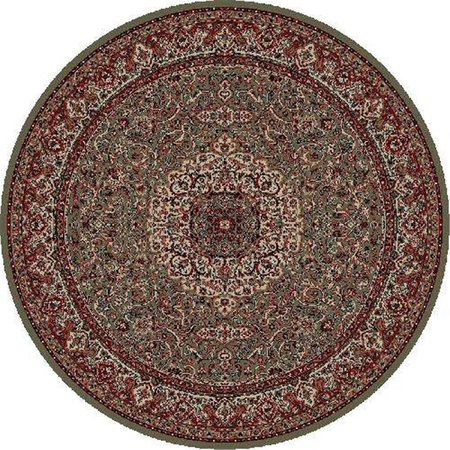 CONCORD GLOBAL 5 ft. 3 in. Persian Classics Isfahan - Round, Green 20350